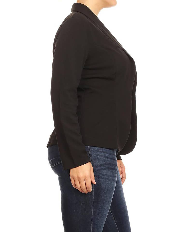 MOA COLLECTION - Wholesale Blazer - Women's - Women's Solid Casual Plus Size Trendy Blazer Jacket25