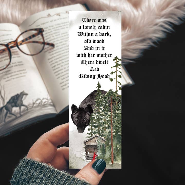 Little Red Riding Hood Watercolor Bookmark, Big Bad Wolf for wholesale by Mirkwood Scribes