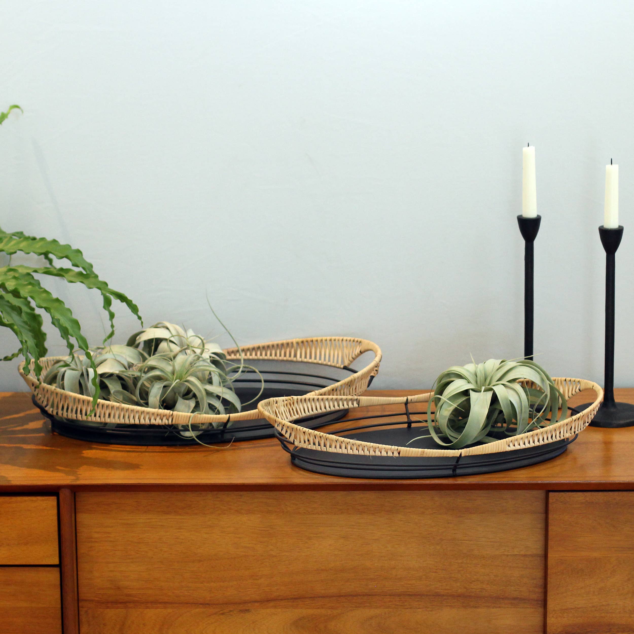 Aspire Home Accents - Vente Plateaux décoratifs - Décoration de table Sienna (lot de 2), 4 po H x 22 po L1