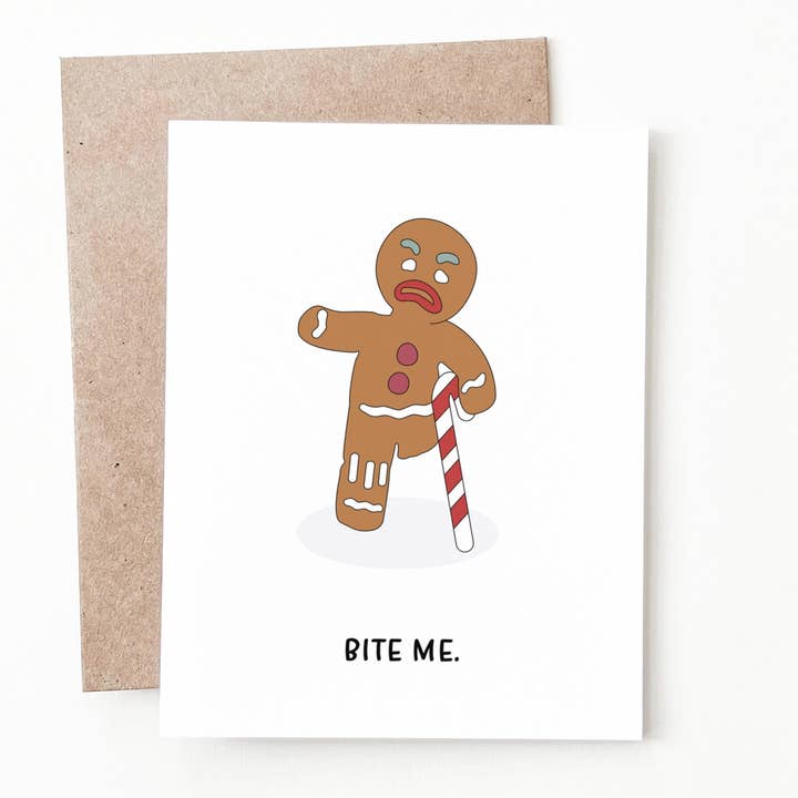 Tarjeta de Navidad de hombre de jengibre para venta al por mayor de Nine Two Design