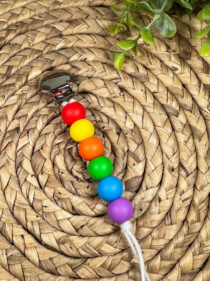 Clipe de chupeta arco-íris por atacado de Ridge & Co Teething Shop LLC