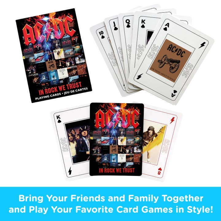 AQUARIUS, GAMAGO, ICUP, & ROCK SAWS by NMR Brands - Wholesale Playing Cards - AC/DC - In Rock We Trust Playing Cards
