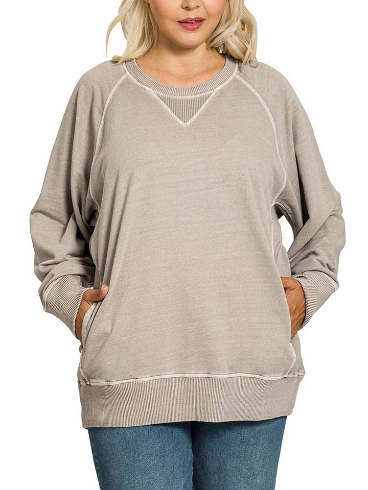 Vanilla Monkey - Wholesale Sweatshirt - Women's - Plus Pigment Dyed French Terry Pullover7
