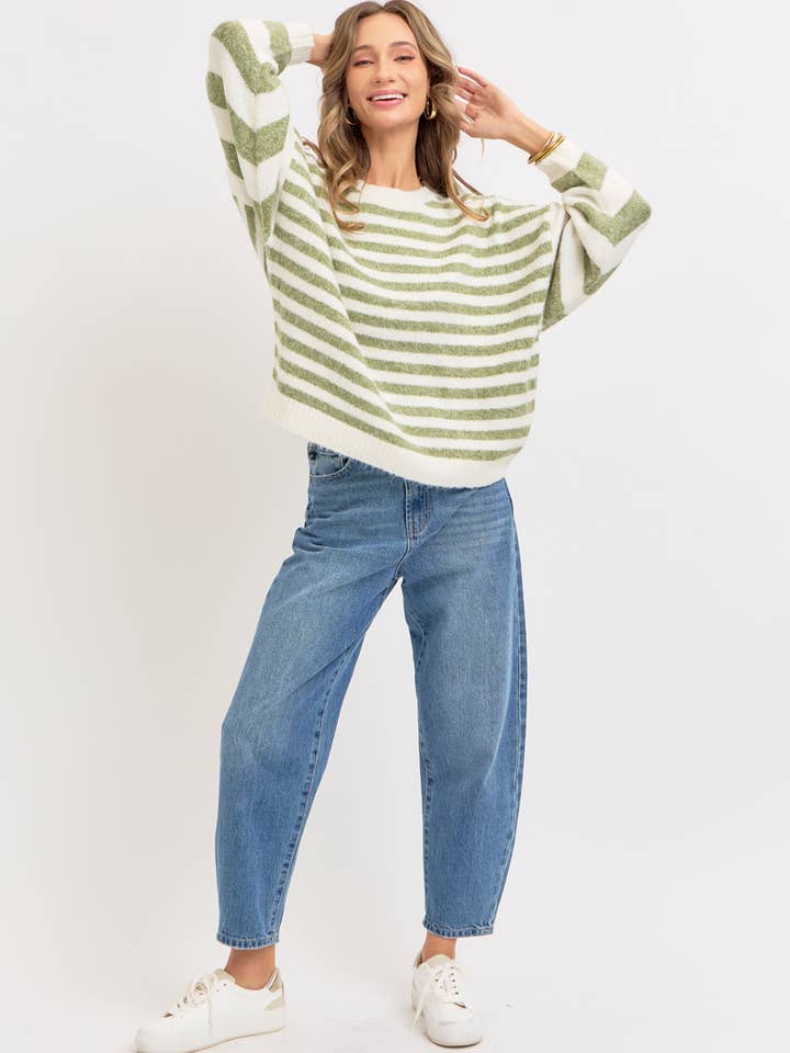 Sweet Lovely by Jen - Wholesale Knit Sweater - Women's - SOFT COZY EVERYDAY WARDROBE STRIPED KNIT SWEATER 18