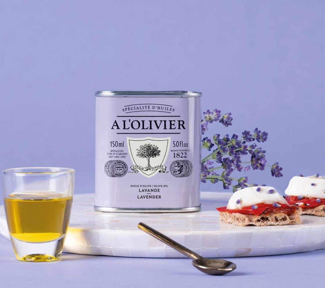 Gourmet Food Solutions, Inc. - Wholesale Olive Oil - Lavender Aromatic Olive Oil, A L'Olivier 150ml tin1
