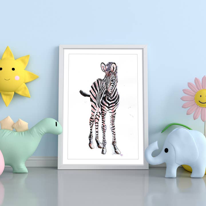 Baby Zebra Print - A4 Wall Art - from Original for wholesale by Patricia Grace Art