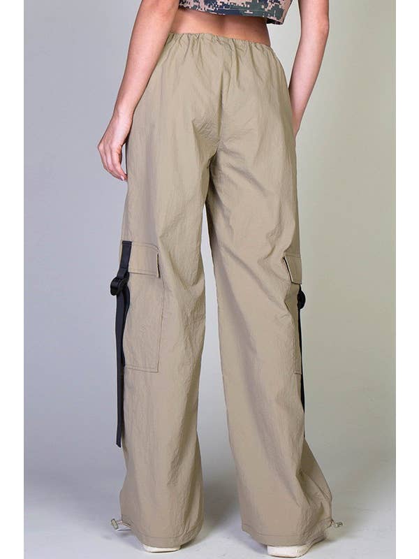 Rehab Lab - Wholesale Pants - Women's - Low Rise Cargo Parachute Pants With Contrast Strap5