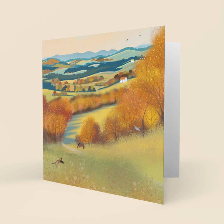 Efterårsdal hilsenkort. Skotsk landskabskort. for engroshandel hos Galloway Arts