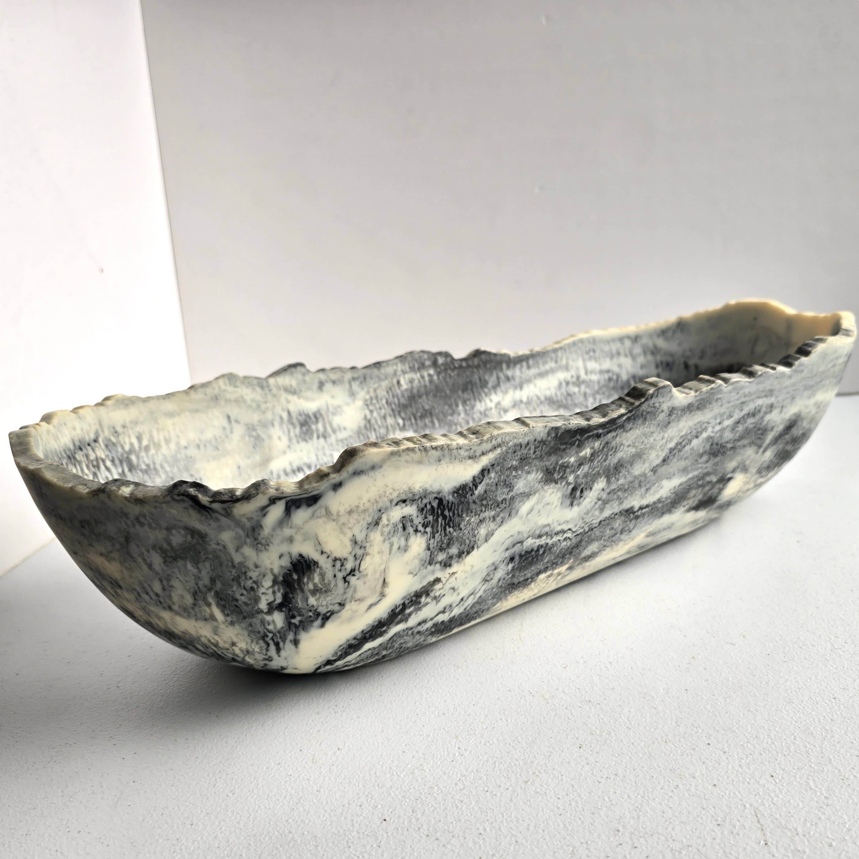 Gibb & Daan - Wholesale Serve Bowl - Large Resin Trough - Entryway Catchall - Decorative Bowl9