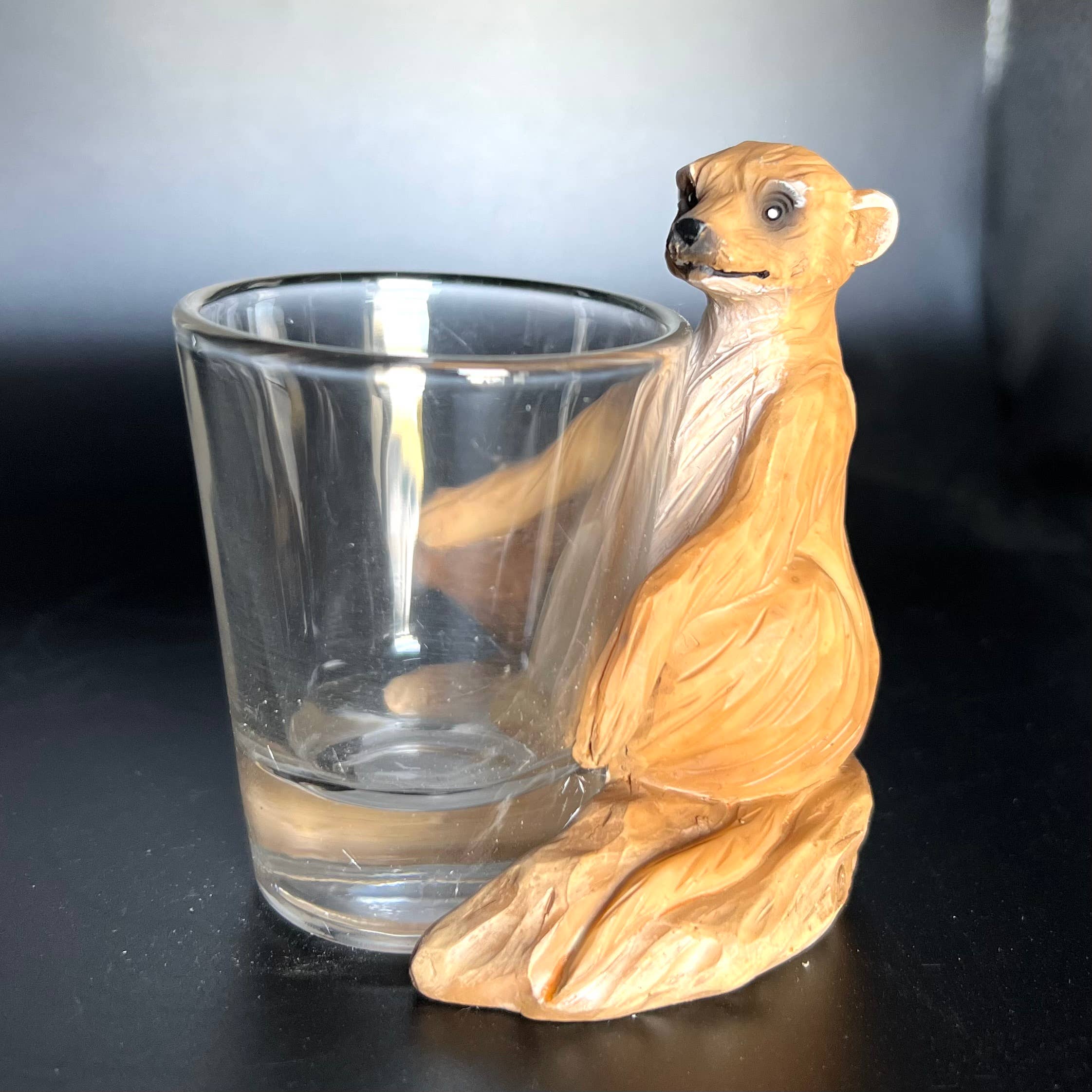 29 Tonight - Wholesale Decorative Figurine - Faux wood shot glass Meerkat0