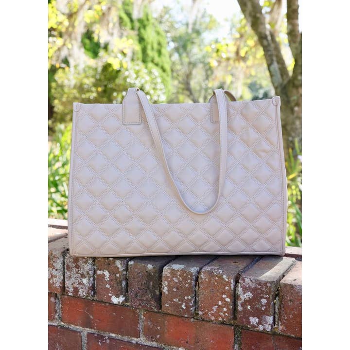 Caroline Hill - Wholesale Tote Bag - Women's - Shane Tote NUDE QUILTED DQ