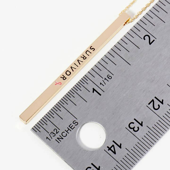 Wild Honey - Wholesale Pendant/Charm Necklace - Survivor Pink Ribbon Engraved Inspirational Necklace3