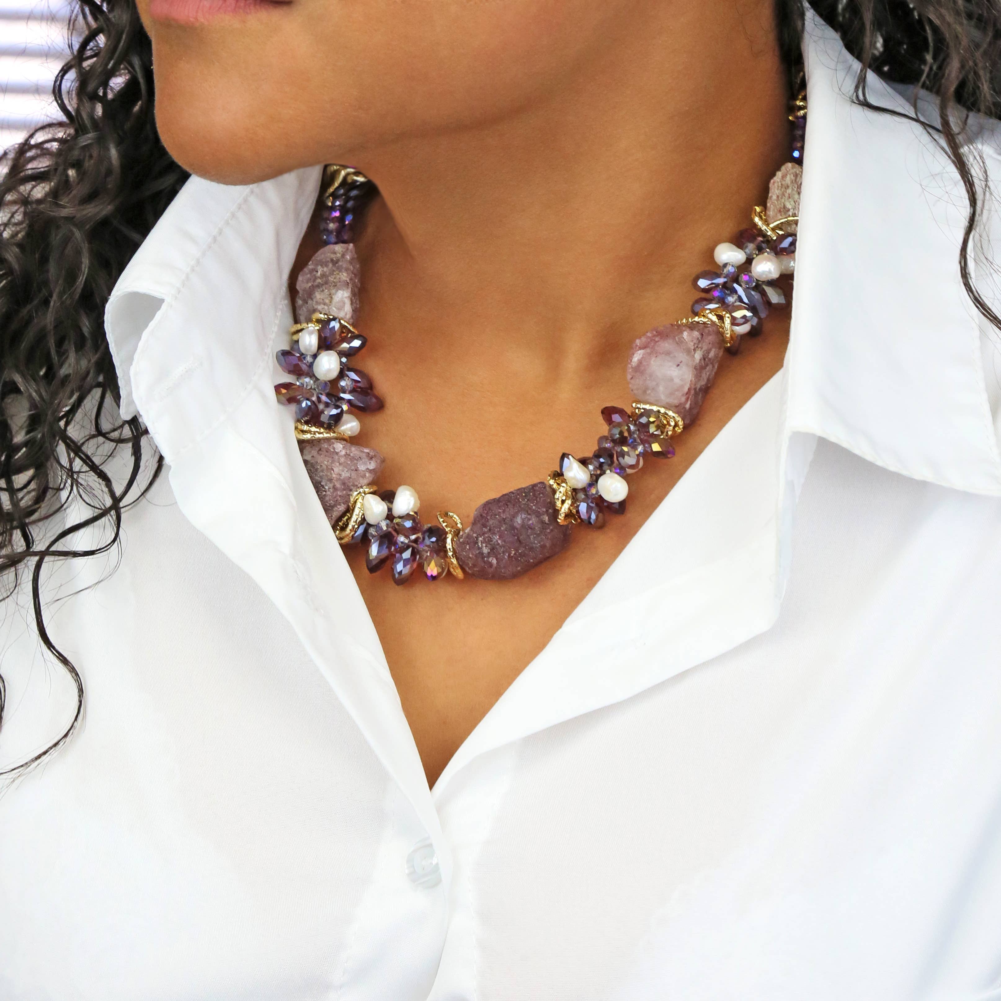 IST Jewelry - Wholesale Beaded/Pearl Necklace - Gemstones & Crystal Short Necklaces5