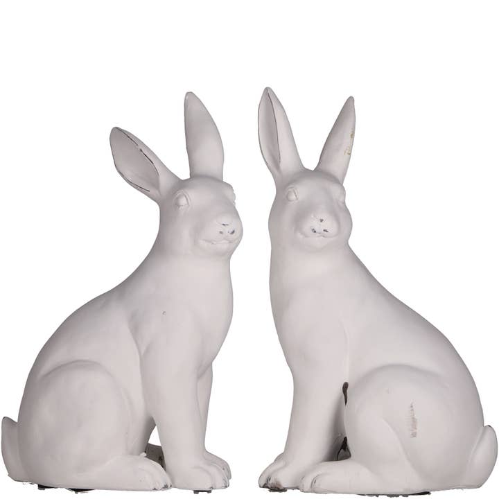Poly Lapin Younes, 2 Motifs, L29,5cm, H49cm, Blanc pour la vente par Vosteen
