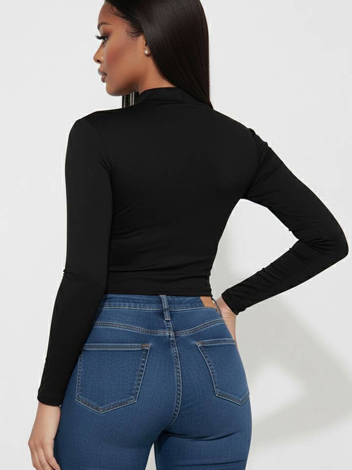 CAPELLA APPAREL - Vente Haut en maille – femme - Haut uni à col montant2