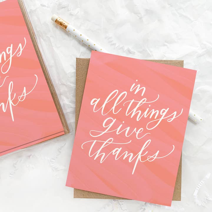 Carte de voeux : Thanksgiving Give Thanks pour la vente par Happy Tines Design Co.