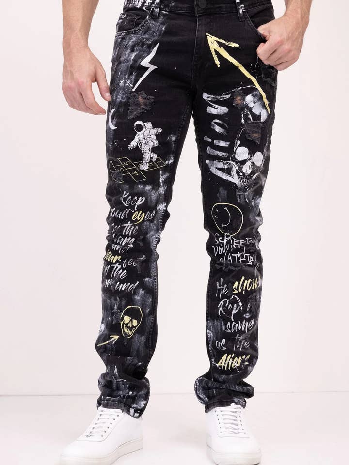 Jean denim pour homme Alien - Noir pour la vente par Ron Tomson