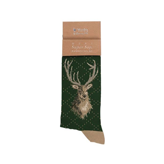 Wrendale Designs - Wholesale Socks - Men's - Stag Men's Sock - Protrait Of A Stag