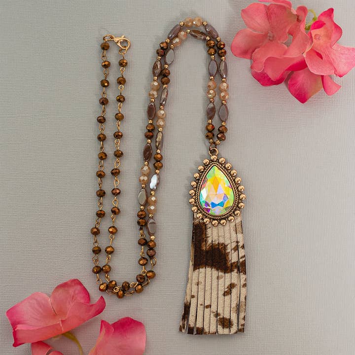 Tassel Necklace - Cow for wholesale by Your Fashion Wholesale