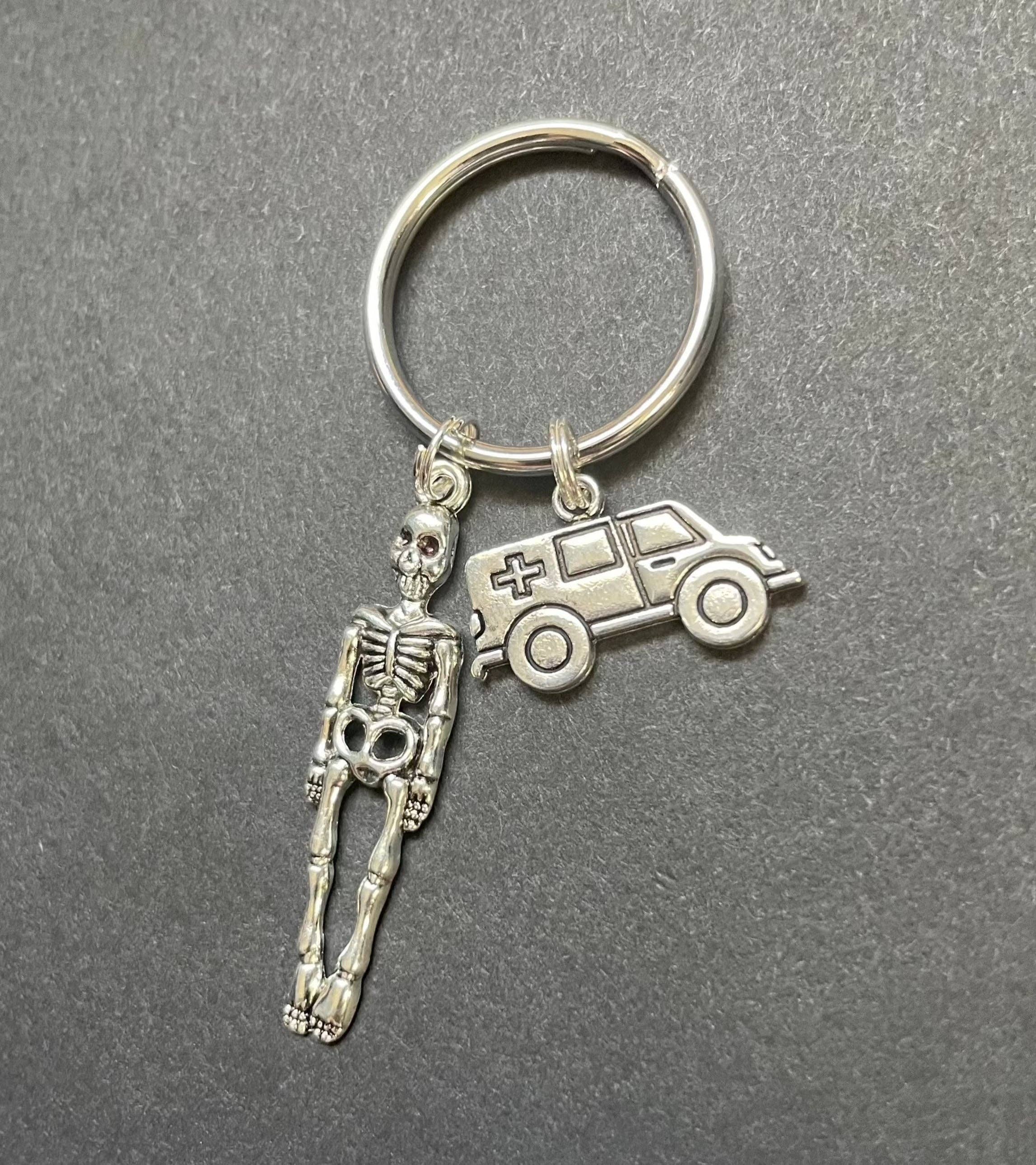 Alisha Goes Crafty – wholesale Keychain – Unisex – Ambulance Charm & Skeleton Key Chain, Paramedic, EMT0