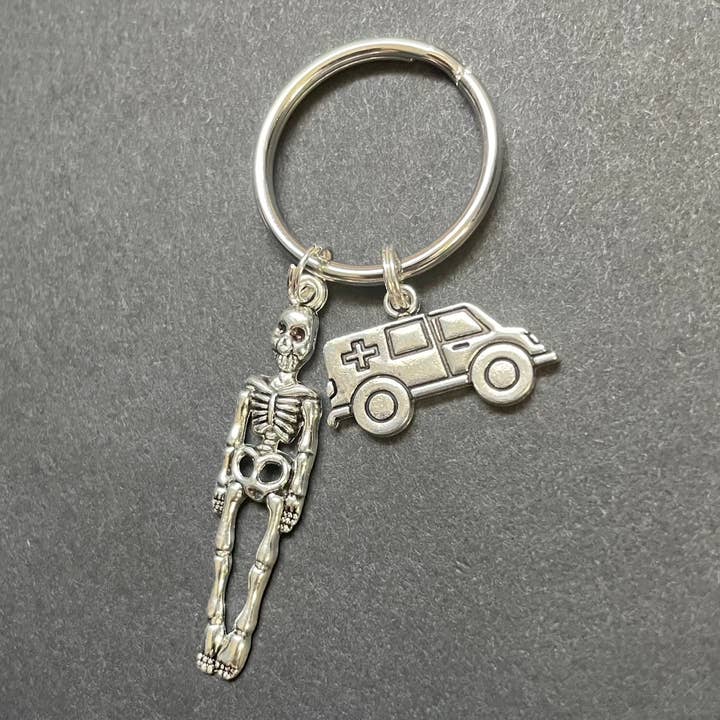 Alisha Goes Crafty – wholesale Keychain – Unisex – Ambulance Charm & Skeleton Key Chain, Paramedic, EMT