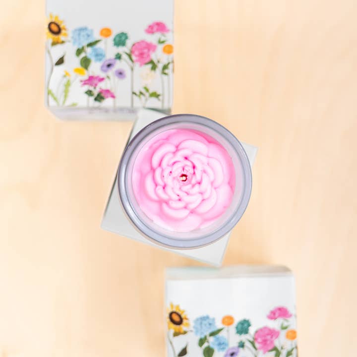 Multifaceted™ Artisan Candles - Wholesale Jar/Filled Candle - Peony Flower Candle, Eco -Friendly Candle - multiple sizes3