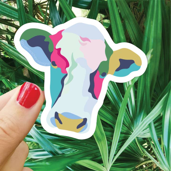 Cow Sticker for wholesale by Bee Beachey Designs