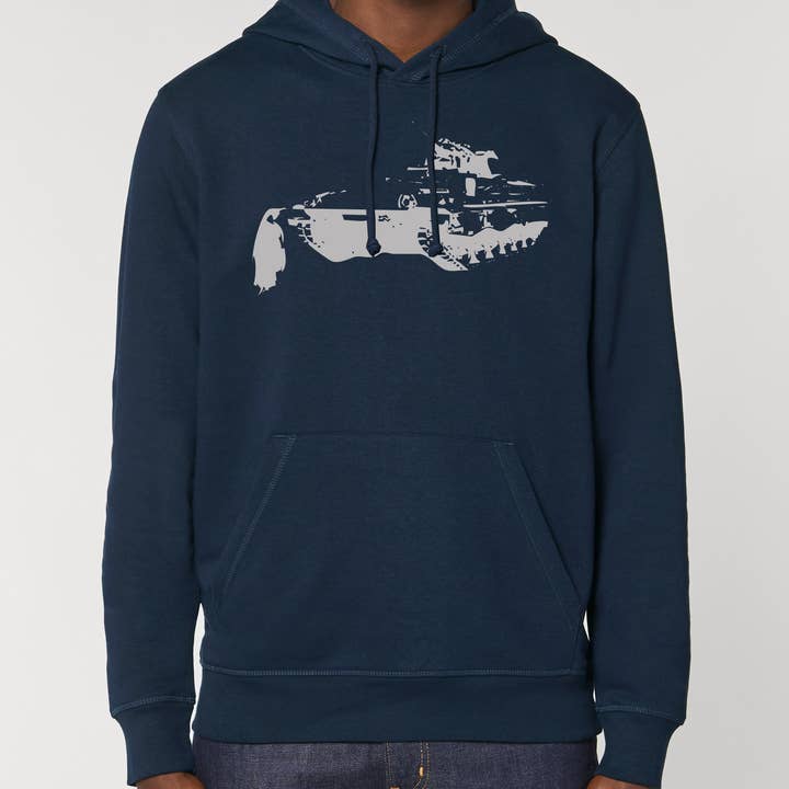 Felpa con cappuccio unisex Tank Penguin per la vendita all'ingrosso da parte di Meeplings | Handmade in Berlin