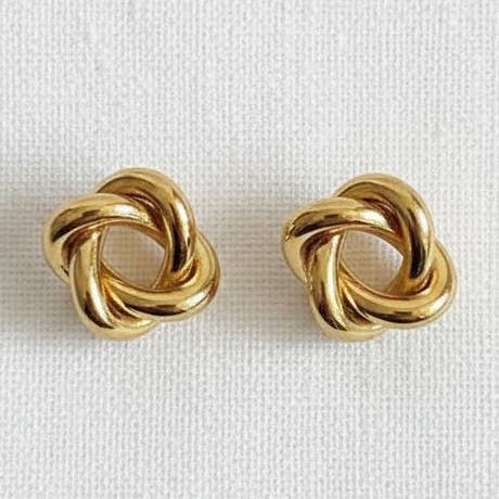 Gold Knot Stud Earrings for wholesale by paperln