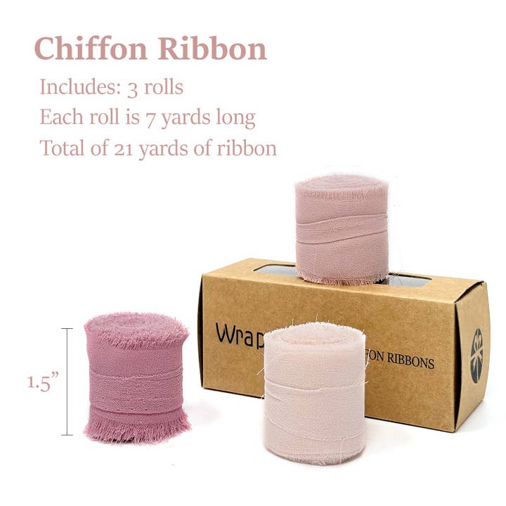 Wrapables.com - Vente Ruban – emballage cadeau - Rubans en chiffon à franges Wrapables 1,5 po x 21 yd (3 pièces)28