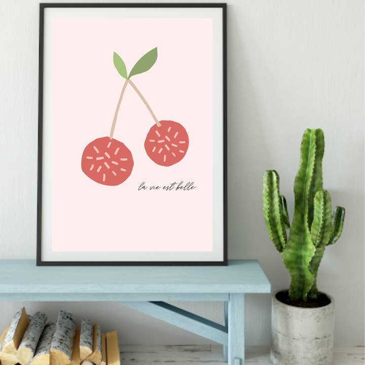 cherries art print for wholesale by Echo Designs