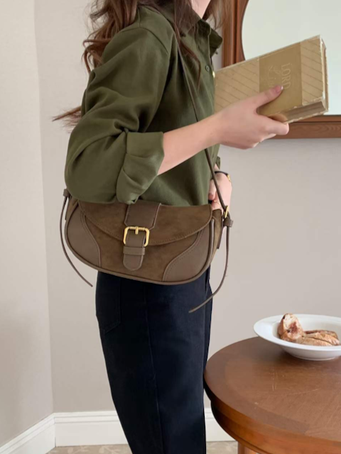 Pretty Persuasions – wholesale Crossbody bag – Women's – P23110 Suede-Like Buckle Crossbody/Shoulder Bag5