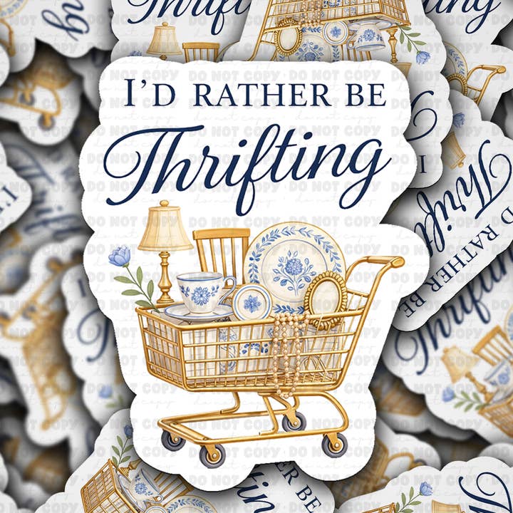 DS - 2520 I'd rather be thrifting Die Cut Sticker for wholesale by It's Transfer Time