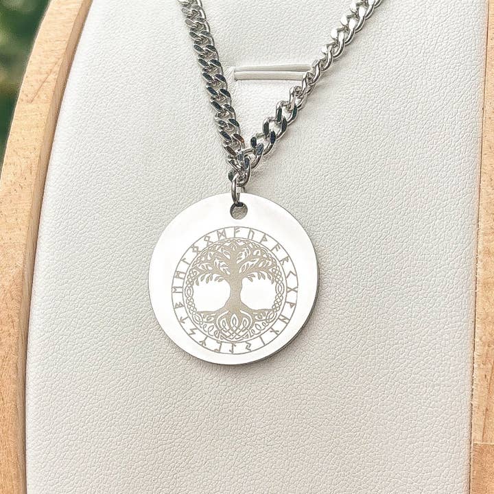 Yggdrasil - collier arbre de vie grand - Acier inoxydable pour la vente par Arthousefern