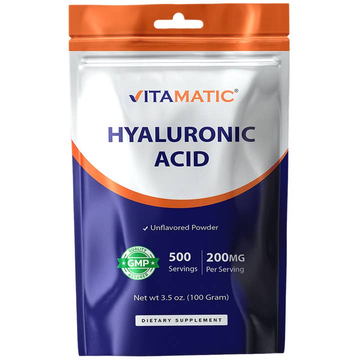 Vitamatic | Hyaluronic Acid Powder 200mg | 100 gram for wholesale by Vitamatic