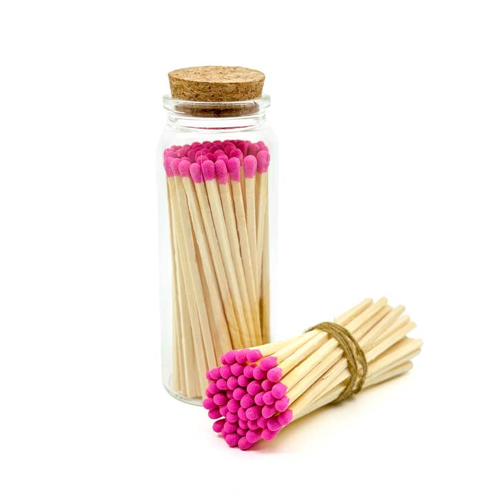 Rosa säkerhetsmatcher i burk - flaska glasburk 4 ”tum för wholesale av Chandler Studio