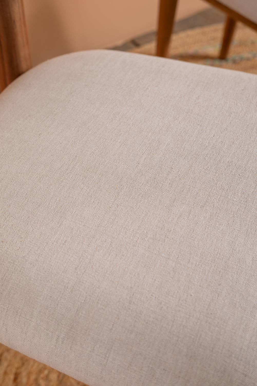 Ian Snow Ltd – wholesale Chair – Cormac Acacia Wood Natural Finish Upholstered Dining Chair4