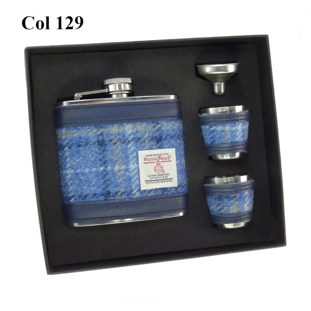 The Scotland Kilt Company - Wholesale Flask - 6oz Harris Tweed Hip Flask + Cups Gift Set4