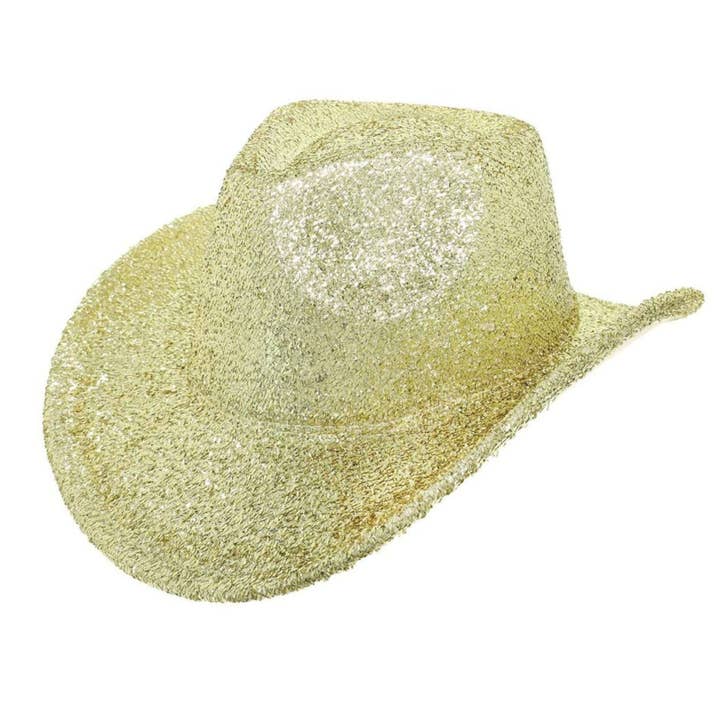 Cowboy Hat Gold Metallic Glittering Fashion Hat for wholesale on Faire2