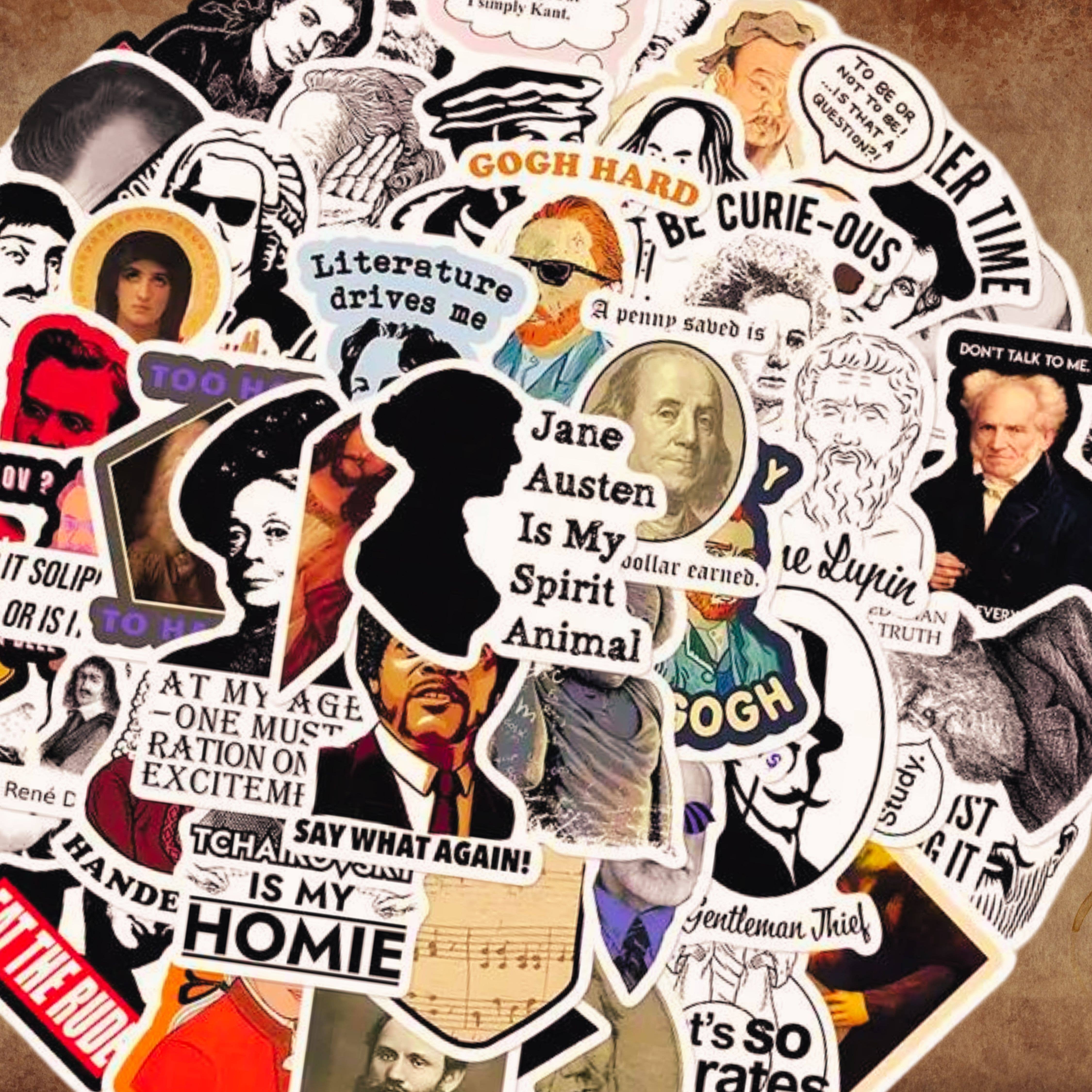 Magnifique Hearts - Wholesale Sticker - Philosophical Puns Sticker Pack: Witty Thinkers' Delight1