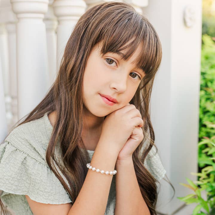 Cherished Moments – Engroshandel Perlearmbånd – Børn – Little Girls 14K forgyldt Chunky Pearl armbånd til børn3