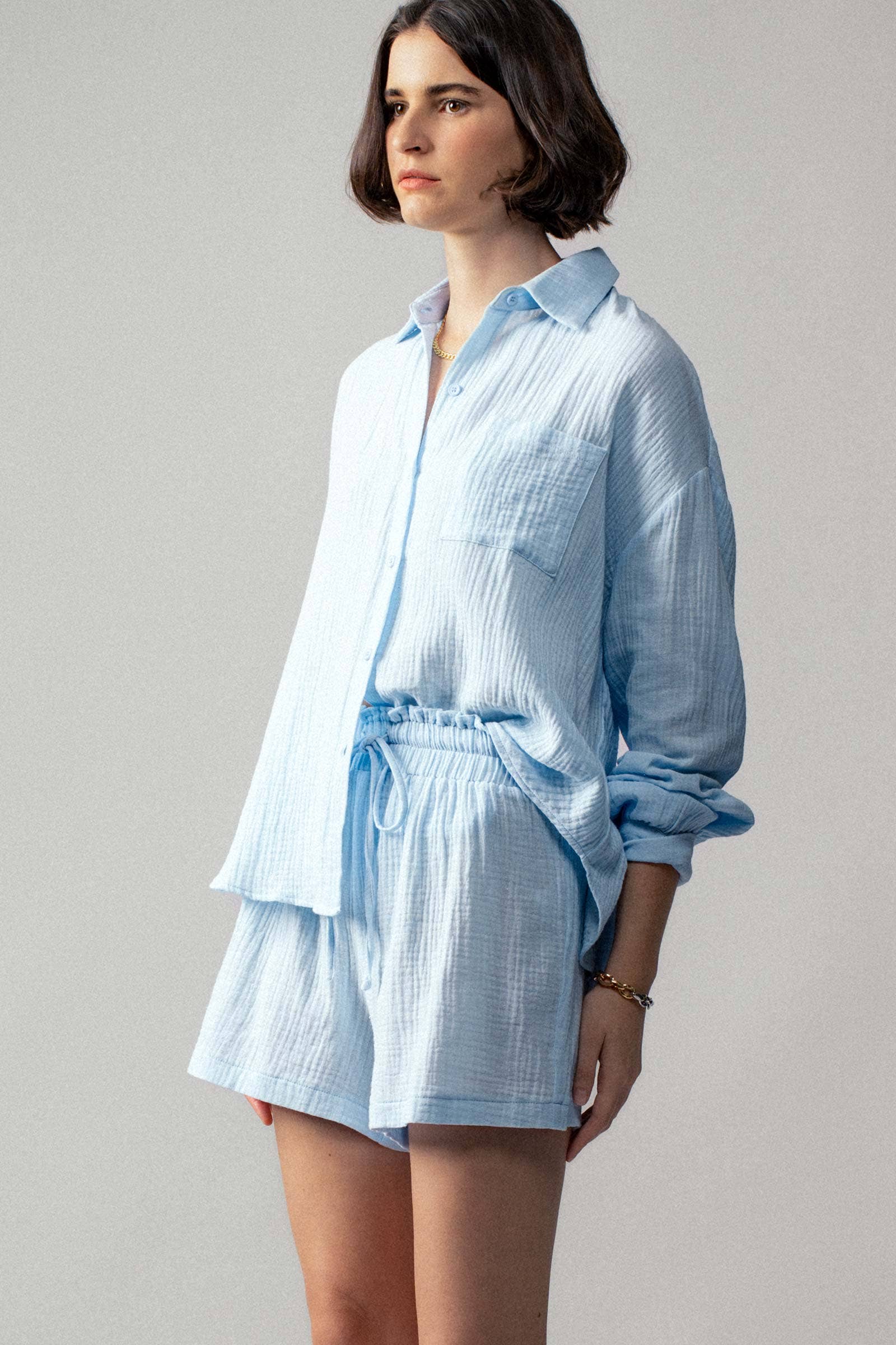 Urban Daizy - Wholesale Lounge Set - Women's - Crinkle Cotton Gauze Resort Button-Up Set16