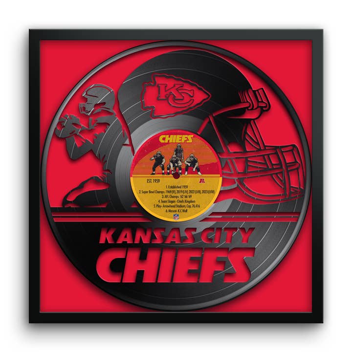 Sporticulture - Wholesale Art Print - NFL Kansas City Chiefs Framed Art Vinyl Record Print