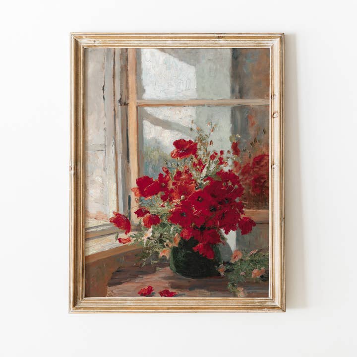 Hyggely – Impressão artística por atacado – Pintura Vintage Floral | Vaso Flor Sill Sill Art L1945