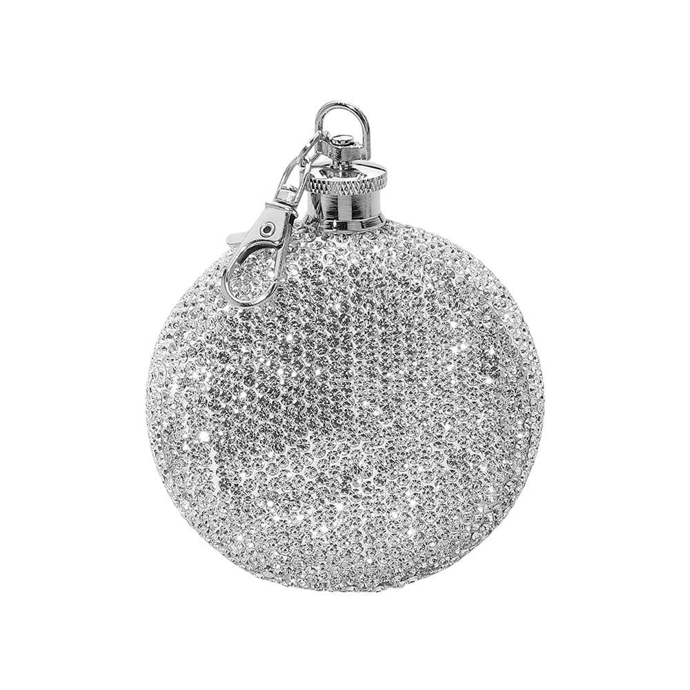Sensibling Corp. - Wholesale Flask - 3oz Bling Studded Stainless Steel Round Flask1