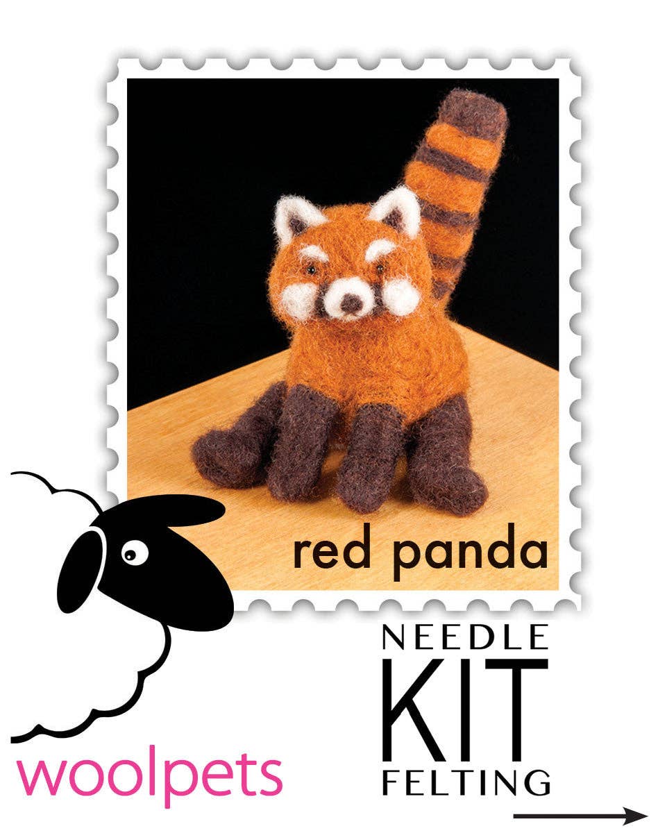 Woolpets – wholesale DIY craft kit – Red Panda Felting Kit1