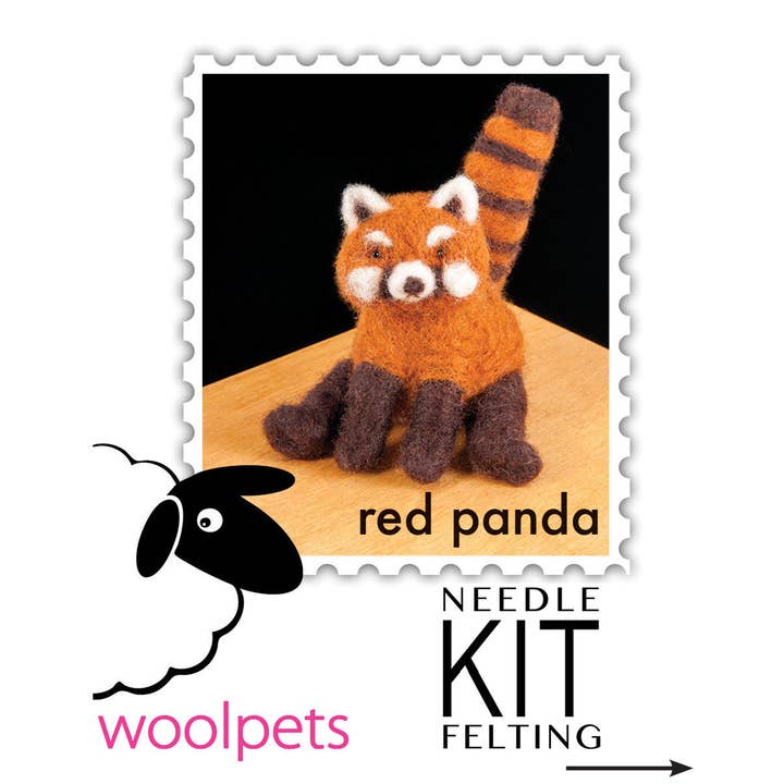 Woolpets – wholesale DIY craft kit – Red Panda Felting Kit1