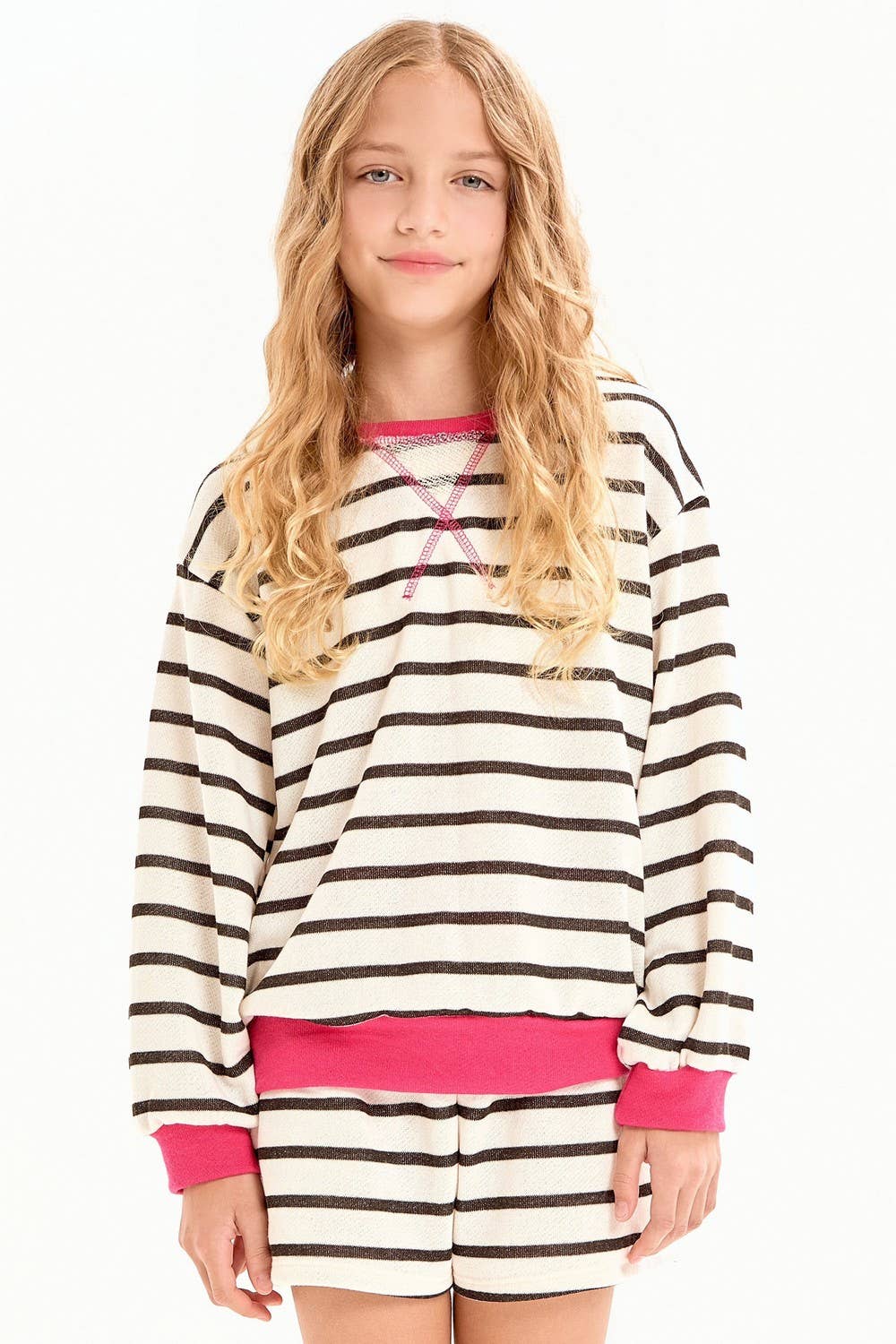 Good Girl - Wholesale Sweatshirt - Kids - Stripe French Terry Sweatshirt1