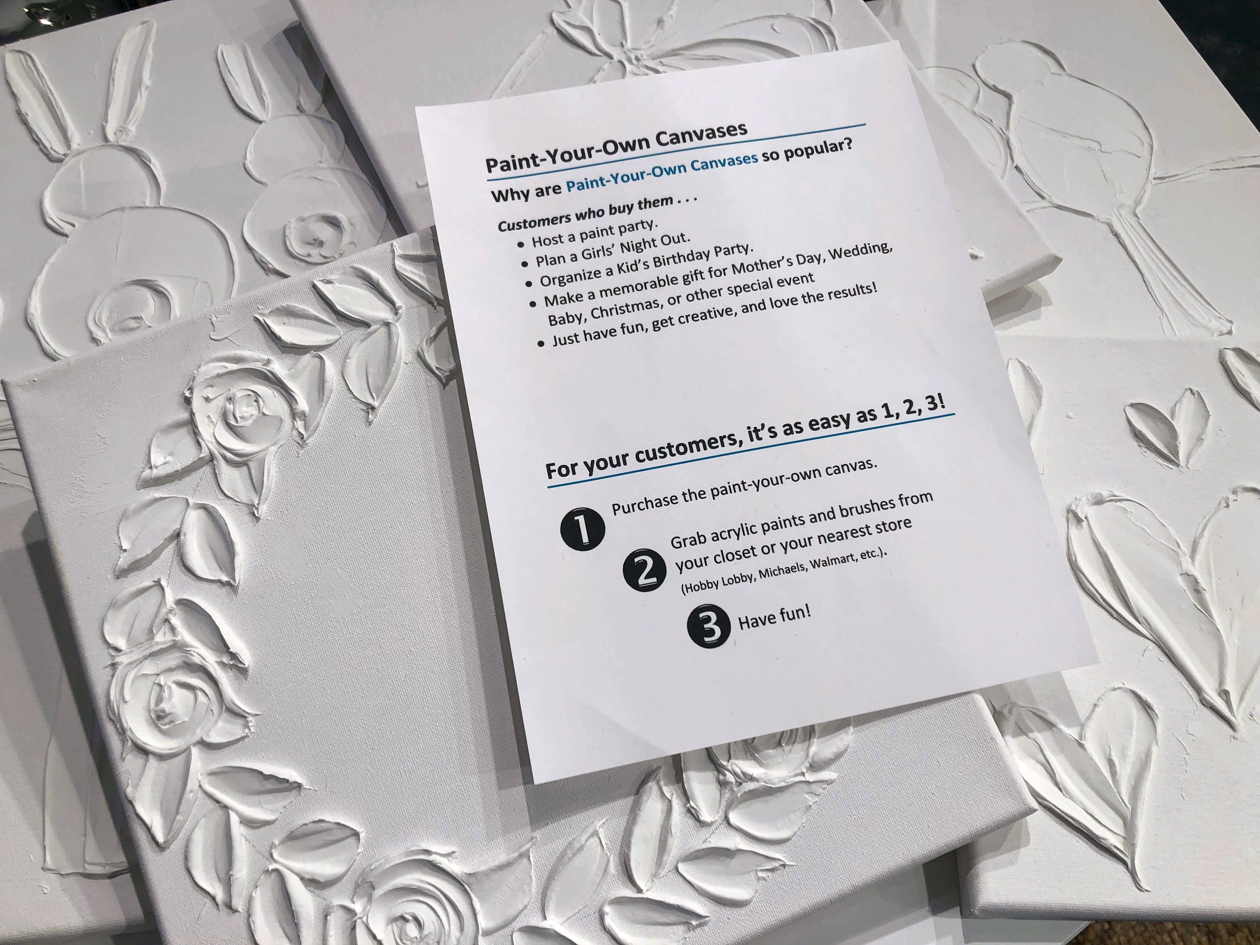 Coddiwomple - Wholesale DIY Craft Kit - Paint Your Own Canvas 12x12 butterfly bunny floral wreath5