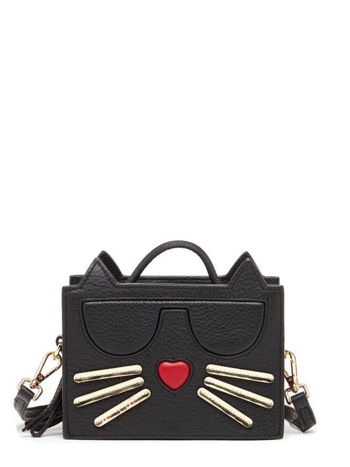 Sac à bandoulière en cuir pour chat SUSU Noir Sac à main pour femme pour la vente par Ray's Organic's